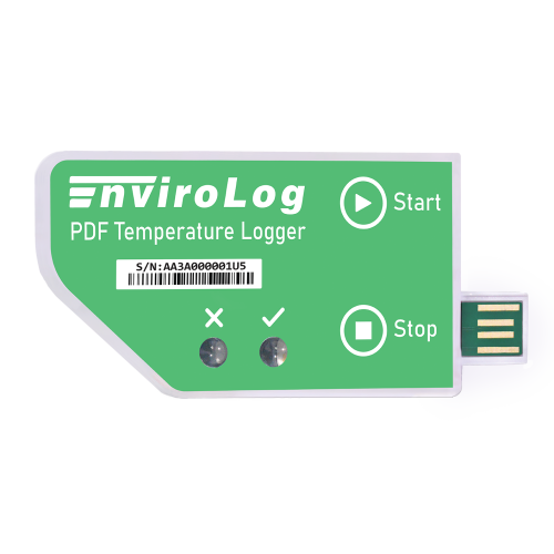 EnviroLog DL-EV-16 - Einweg Temperaturdatenlogger mit PDF-Report  