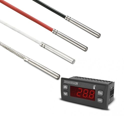Elektronische Temperaturanzeige für PT100 inkl. Kabelfühler Ø 6 mm